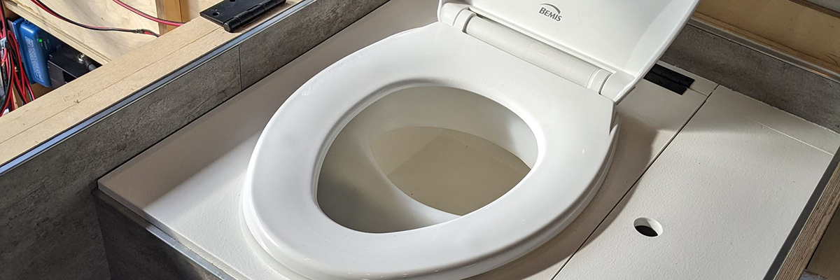Hidden DIY Throne Composting Toilet in a Box Truck Camper